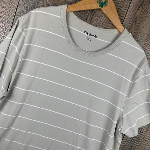 Madewell Garment-Dyed Allday Crewneck Tee NWT Men Size Large Striped - Picture 1 of 8